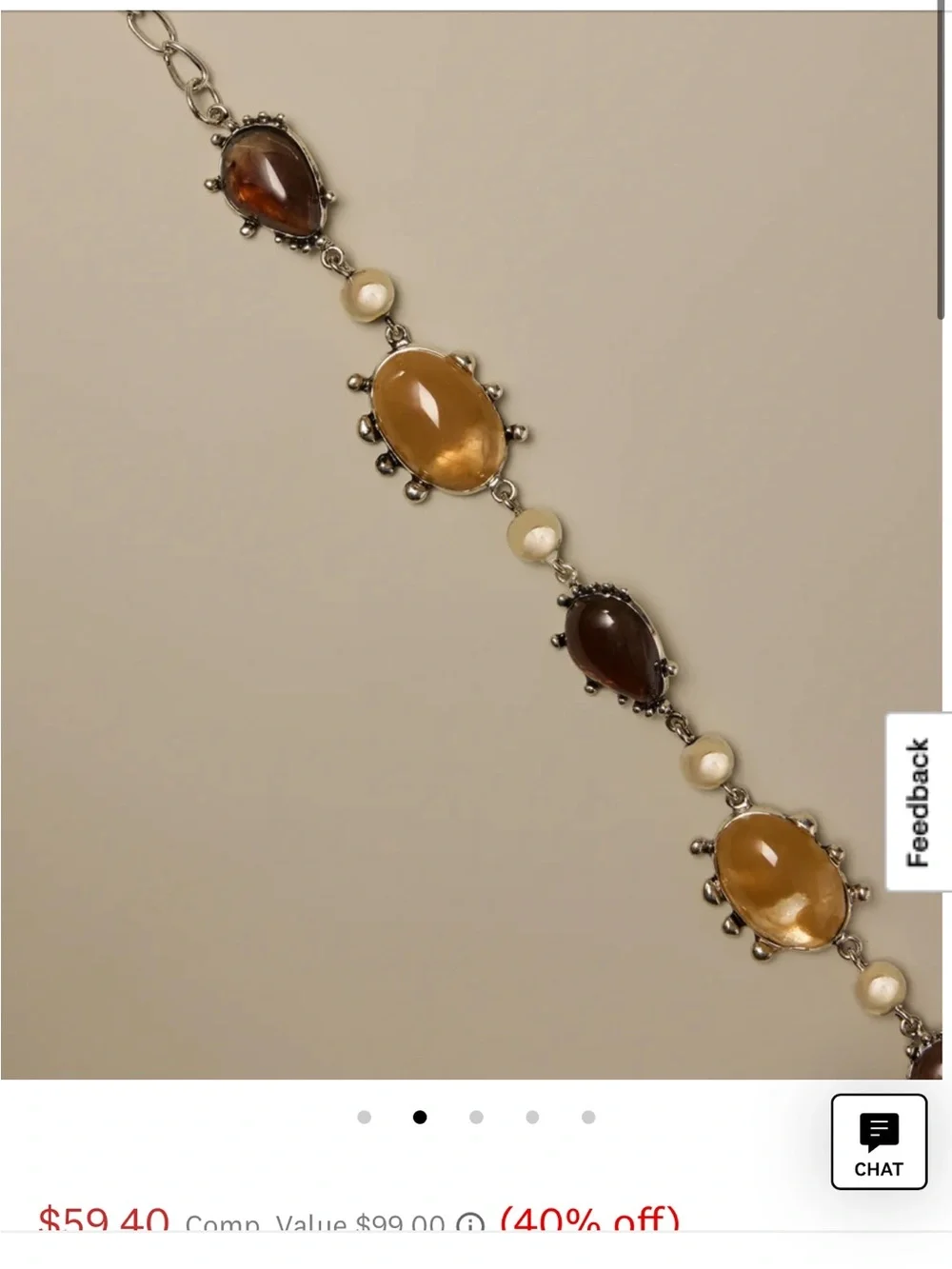 Silver chain belt with stones